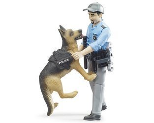 BRUDER 62150 Figurka policjanta z psem