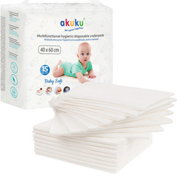 AKUKU A0500 15x PODKŁAD JEDNORAZOWY 40x60 PRZEWIJAK 15szt