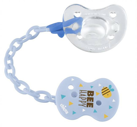 CHICCO 29621 blue łańcuszek z klipsem do smoczka