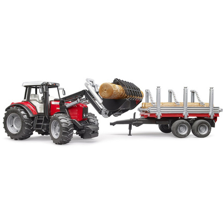 Bruder 02046 Traktor Massey Ferguson z przczepą
