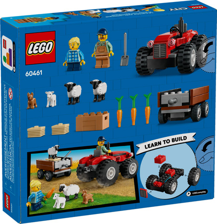 LEGO City 60461 – Czerwony traktor z przyczepą i owcą