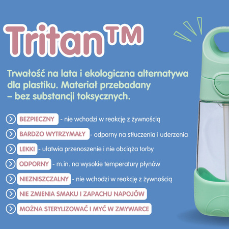 b.box 00882 Butelka tritanowa ze słomką 450 ml b.box Spearmint