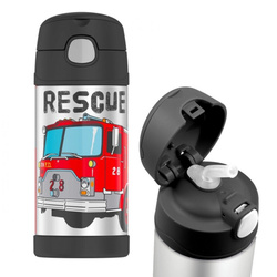 12001F Termos dziecięcy THERMOS FUNtainer 355 ml – strażacy, ze słomką