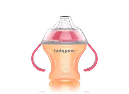 BabyOno 1456 orange kubek niekapek miękki ustnik 180ml