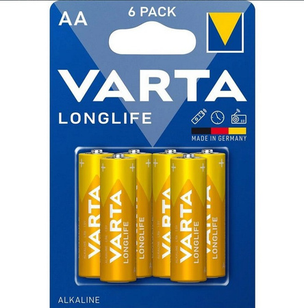 Baterie alkaliczne VARTA Longlife AA/LR6 – opakowanie 6 sztuk