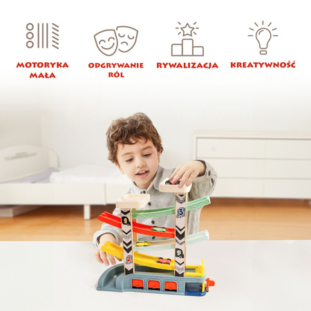 Topbright 121092 Tor samochodowy Zjeżdżalnia z superszybkimi autami -18 mies.+