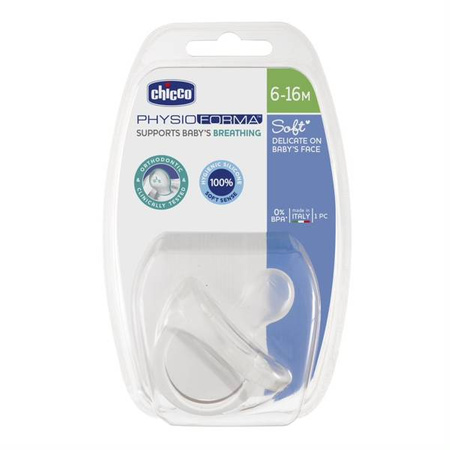 CHICCO 51830 smoczek uspokajający physiosoft 6-16M