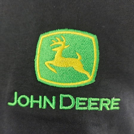 John Deere 110cm CZARNA Koszulka haftowane logo bawełna