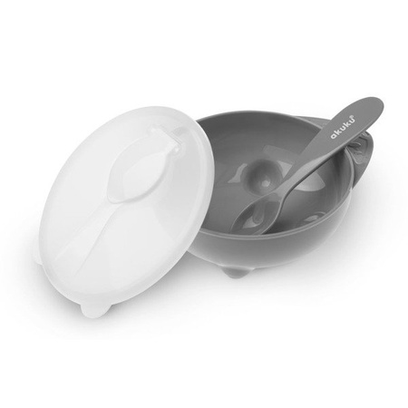 AKUKU A0425 grey Miseczka z łyżeczką