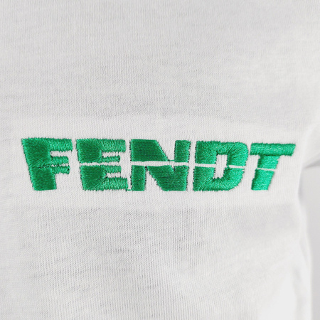 FENDT 134cm BIAŁA Koszulka haftowane logo bawełna