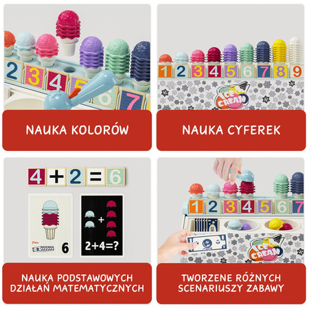 Topbright 121090 Lodziarnia matematyczna 24m+ Liczenie, kolory, 45 gałek