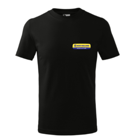 New Holland 158cm czarna Koszulka haftowane logo bawełna