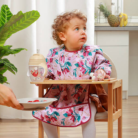 Babyono 1477/01 Śliniak z długim rękawem FLORAL