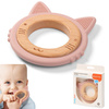 Babyono 1076/02 Gryzak drewniany silikonowy kotek