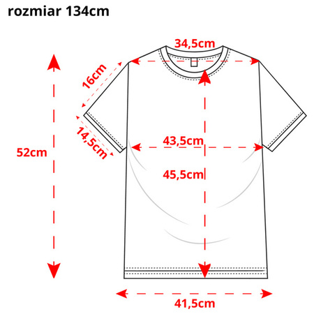 FENDT 134cm BIAŁA Koszulka haftowane logo bawełna