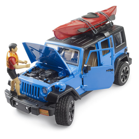 Bruder 02529 Jeep Wrangler Rubicon Unlimited z kajakiem i figurką