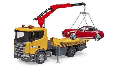 Bruder 03552 Scania Super 560R Laweta pomocy drogowej i Roadster