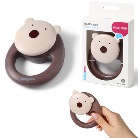Babyono 1546 Grzechotka BEAR zabawka sensoryczna dla niemowląt 3m+