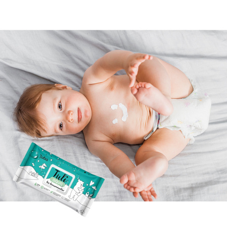 21966 Chusteczki Nawilżane LUBA Tuli dla dzieci Woda 99% 60szt