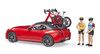 Bruder 03485 Auto Roadster z figurką i rowerem