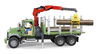 Bruder 02824 MACK z dźwigiem przyczepą i pniami