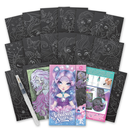 Nebulous Stars 11423 Kolorowanka wodna pisak farbki czarne kartki