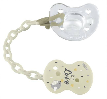 CHICCO 29621 szary łańcuszek z klipsem do smoczka