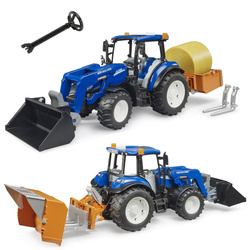 BRUDER 02187 Traktor New Holland T5.120 z ładowaczem i skrzynią ładunkową