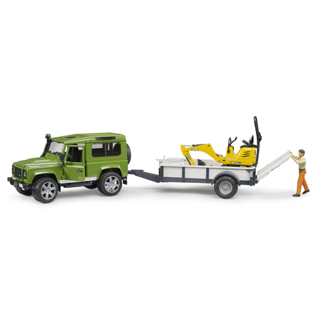 Bruder 02593 Land Rover z przyczepą i koparką