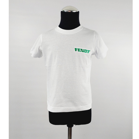 FENDT 134cm BIAŁA Koszulka haftowane logo bawełna