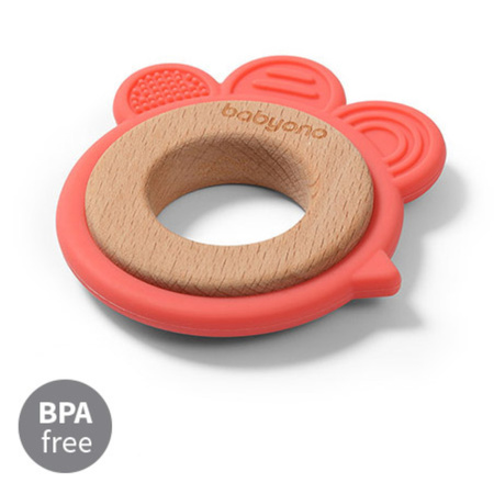 Babyono 1075/03 Gryzak drewniany silikonowy HEN