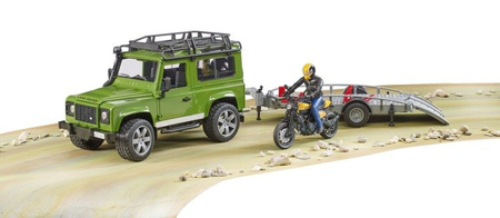 Bruder 02589 Land Rover laweta z motocyklem Ducati