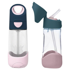 b.box 00445 Butelka tritanowa ze słomką 450 ml b.box Indigo Rose