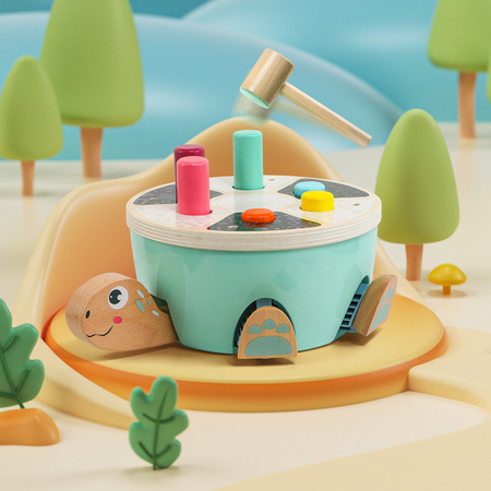 Topbright 121097 Gra motoryczna Żółw Drewniana wbijanka - 18 mies.+