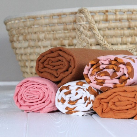 Tommy Lise 701322 Coral Leopard Set Pieluszka muślinowa bawełna 2szt