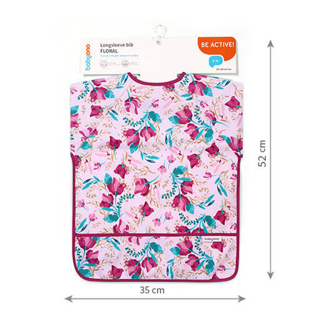 Babyono 1477/01 Śliniak z długim rękawem FLORAL