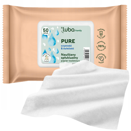 22338 Luba Family Pure nawilżany papier toaletowy 50 szt. kwiatowy