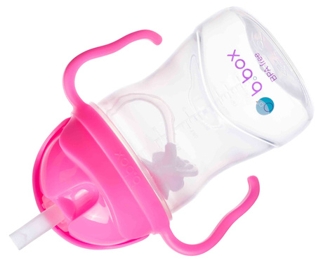 b.box 00511 Bidon ze słomką 240 ml b.box różowy granat