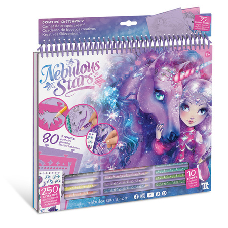Nebulous Stars 11371 Szkicownik kredki naklejki L – Konie Firiaz & Daliaz