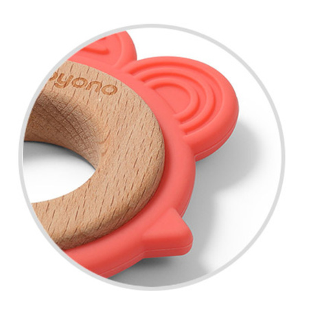 Babyono 1075/03 Gryzak drewniany silikonowy HEN