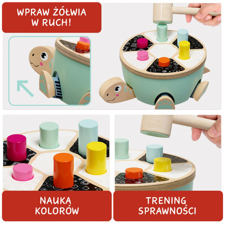 Topbright 121097 Gra motoryczna Żółw Drewniana wbijanka - 18 mies.+