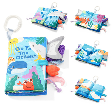 Babyono 544 Sensoryczna książeczka GO TO THE OCEAN ćwiczy motorykę 0m+