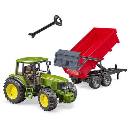 BRUDER 02057 traktor John Deere z przyczepą