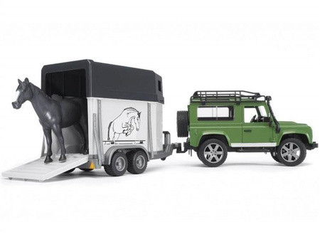 Bruder 02592 Land Rover z przyczepą figurka konia 