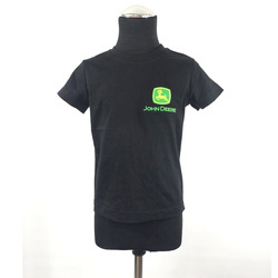 John Deere 110cm CZARNA Koszulka haftowane logo bawełna