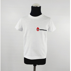URSUS 158cm biała Koszulka haftowane logo bawełna