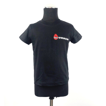 URSUS 110 czarna Koszulka haftowane logo bawełna