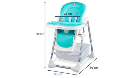 Lionelo Linn Plus Turkus Krzesełko do karmienia