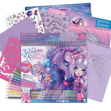 Nebulous Stars 11371 Szkicownik kredki naklejki L – Konie Firiaz & Daliaz