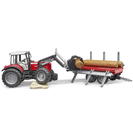 Bruder 02046 Traktor Massey Ferguson z przczepą